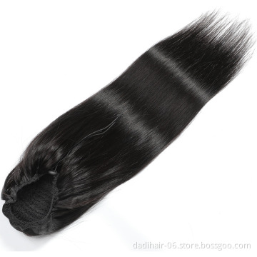 straight pony tail headband real human hair top quality afro kinky hair ponytail Drawstring Ponytail Human Hair